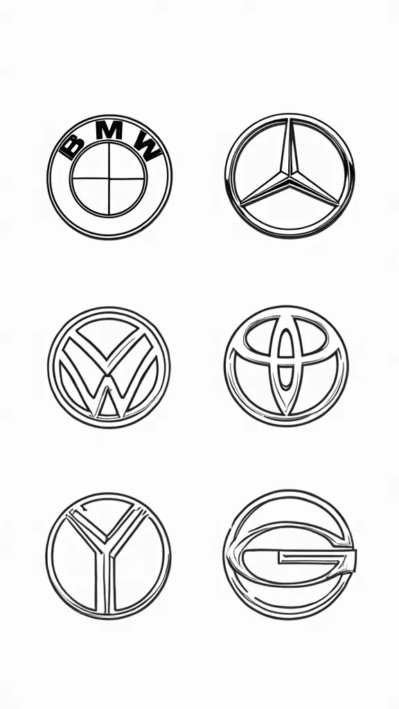 Páginas para colorear del logotipo de los autos